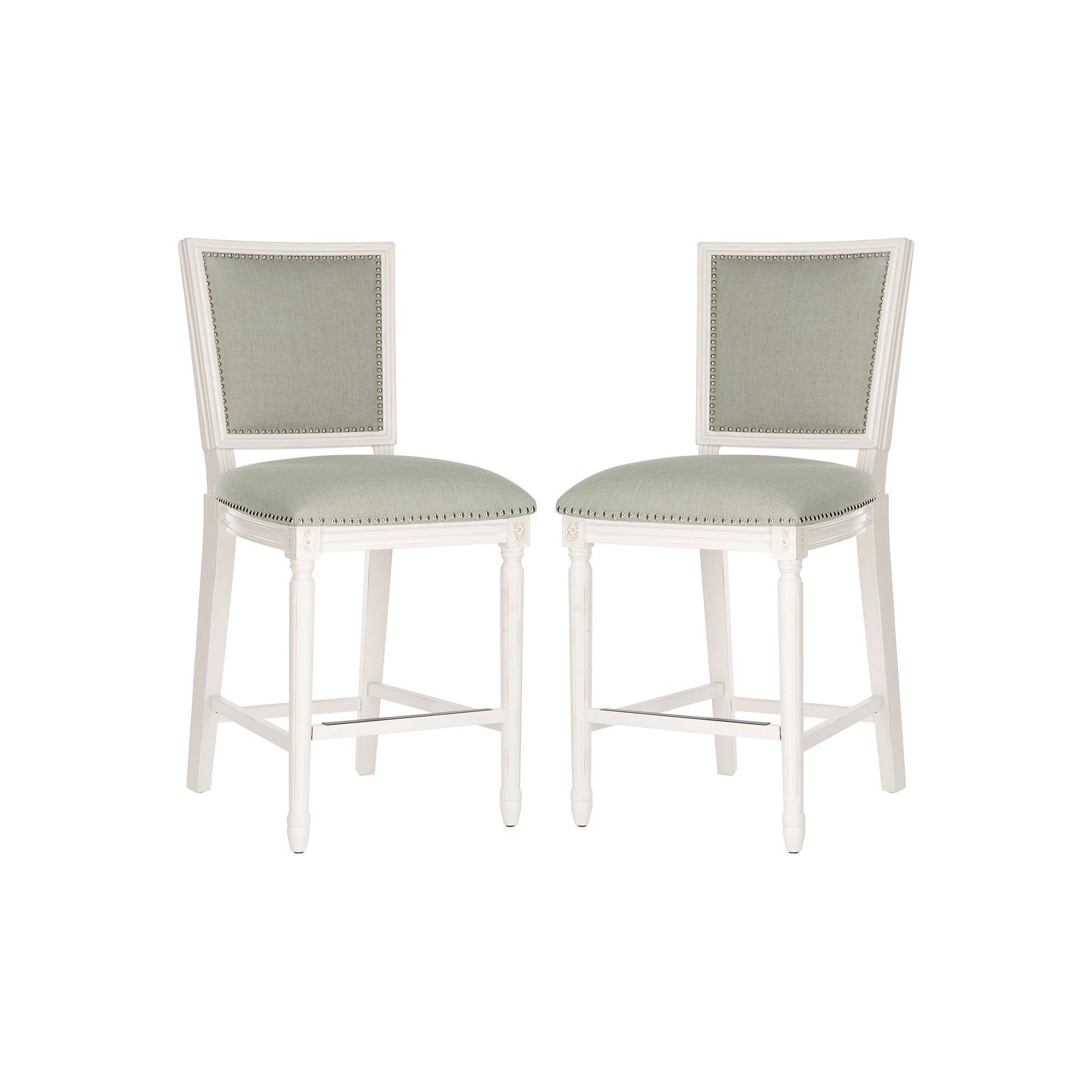 Safavieh Buchanan 2-piece Rectangle Counter Stool Set, Light Gray
