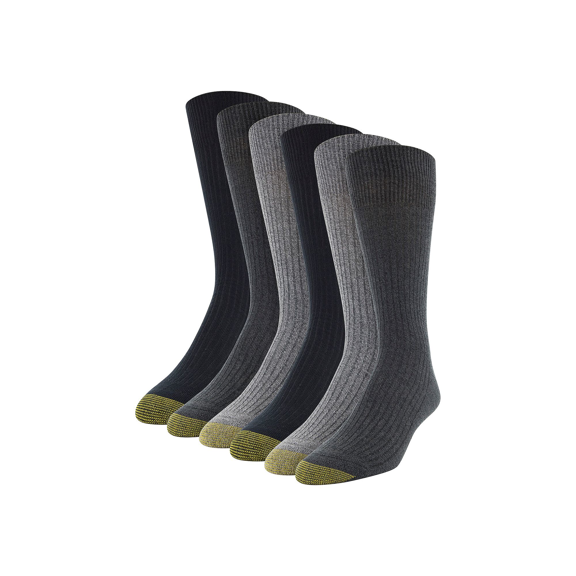 Mens GOLDTOE® 6-pack Stanton Crew Socks, Size: 6-12, Grey