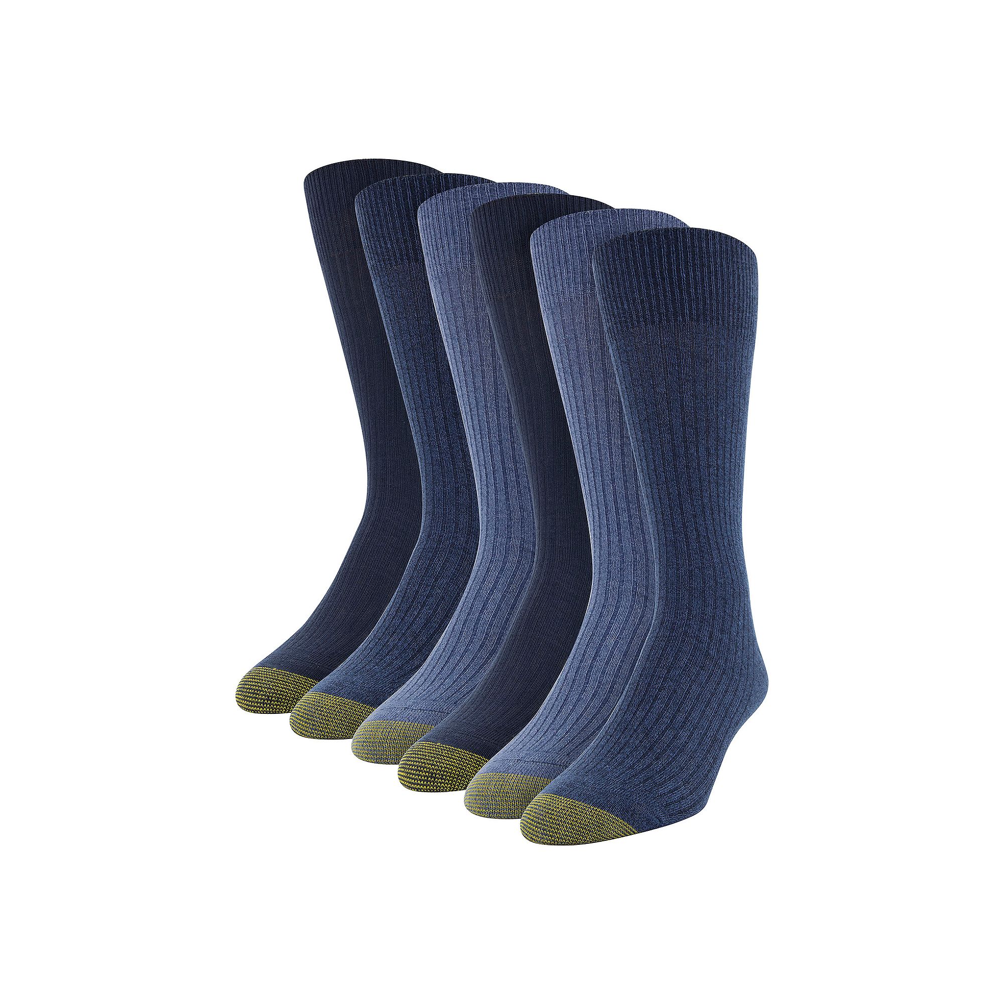 Mens GOLDTOE® 6-pack Stanton Crew Socks, Size: 6-12, Blue