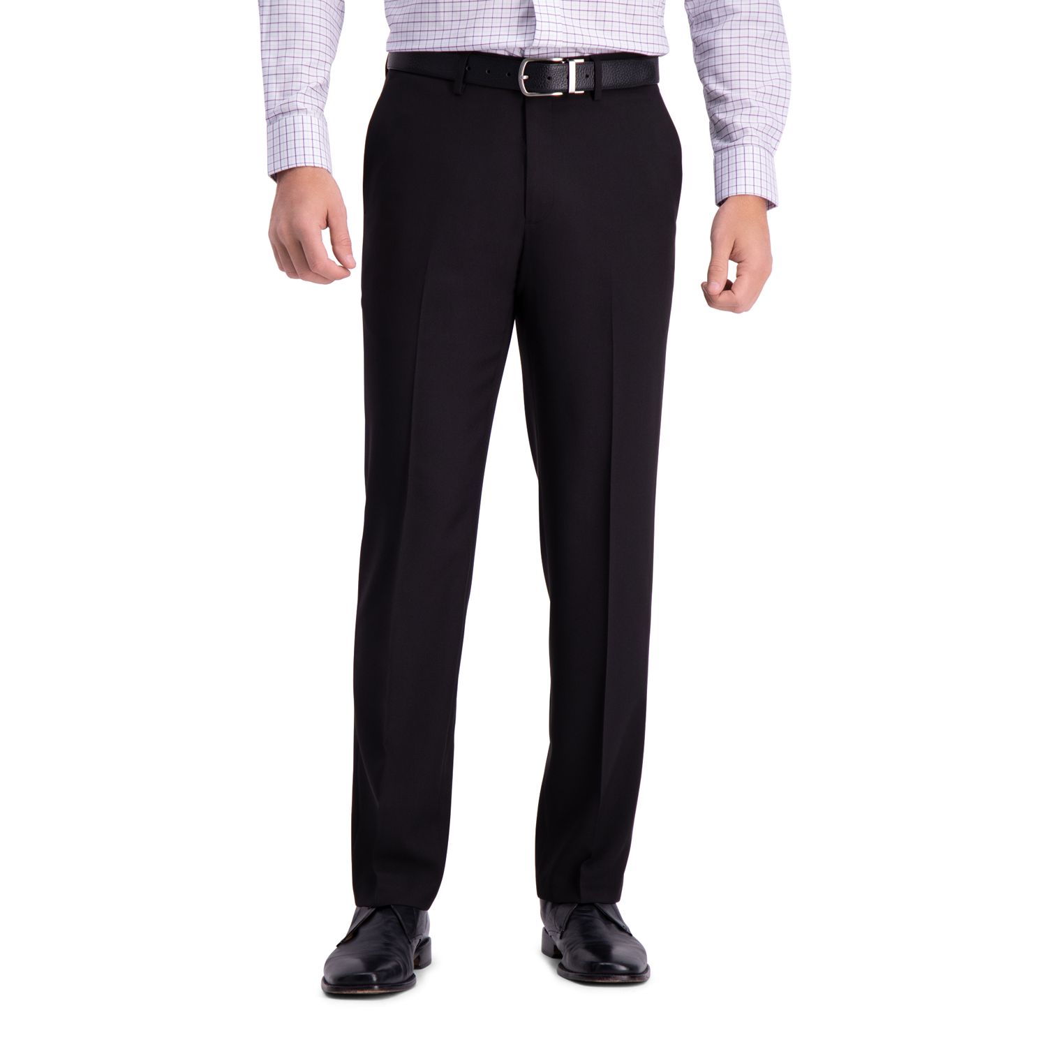 Мужские брюки Haggar Premium Comfort Straight-Fit Stretch Dress Pants, цвет: Чёрный