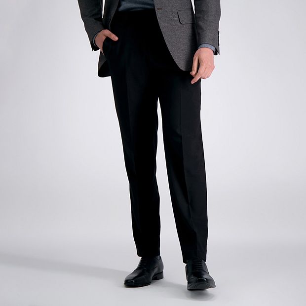 slim fit dress slacks Haggar Premium Comfort Dress Pants, Flat Front in Dark Grey main image 1