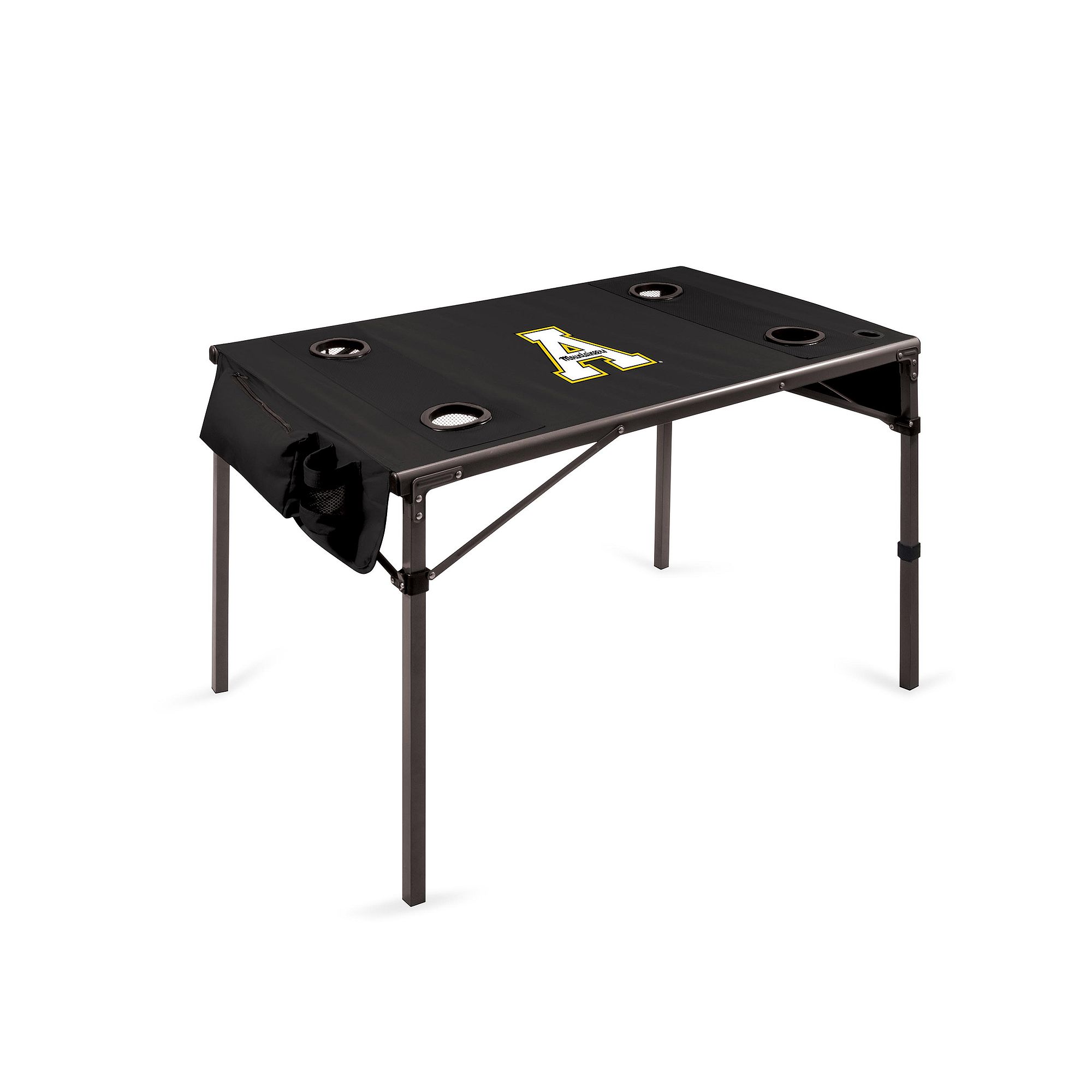 Picnic Time Appalachian State Mountaineers Portable Folding Table, App Blac