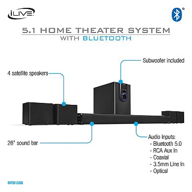 iLive 5.1 Home Theater System with Bluetooth