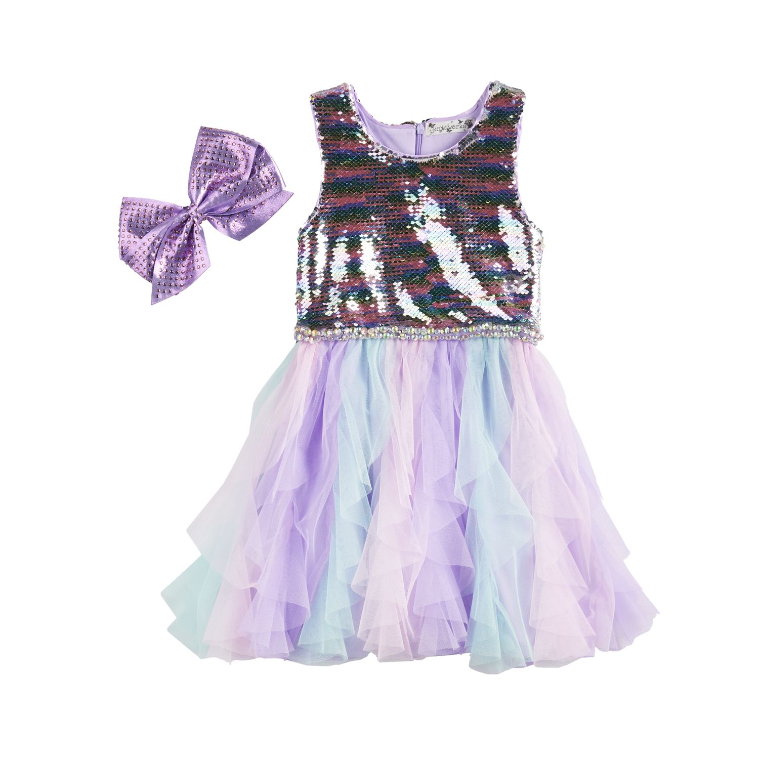 girls sequin tulle dress