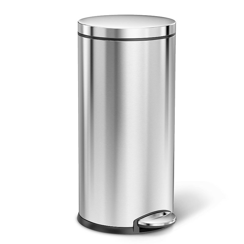 UPC 838810015217 product image for simplehuman 9-Gallon Round Step Trash Can, Grey | upcitemdb.com