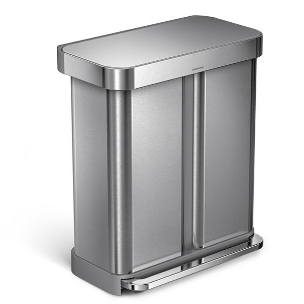 Simplehuman 15 Gallon Dual Compartment Rectangular Step Trash Can