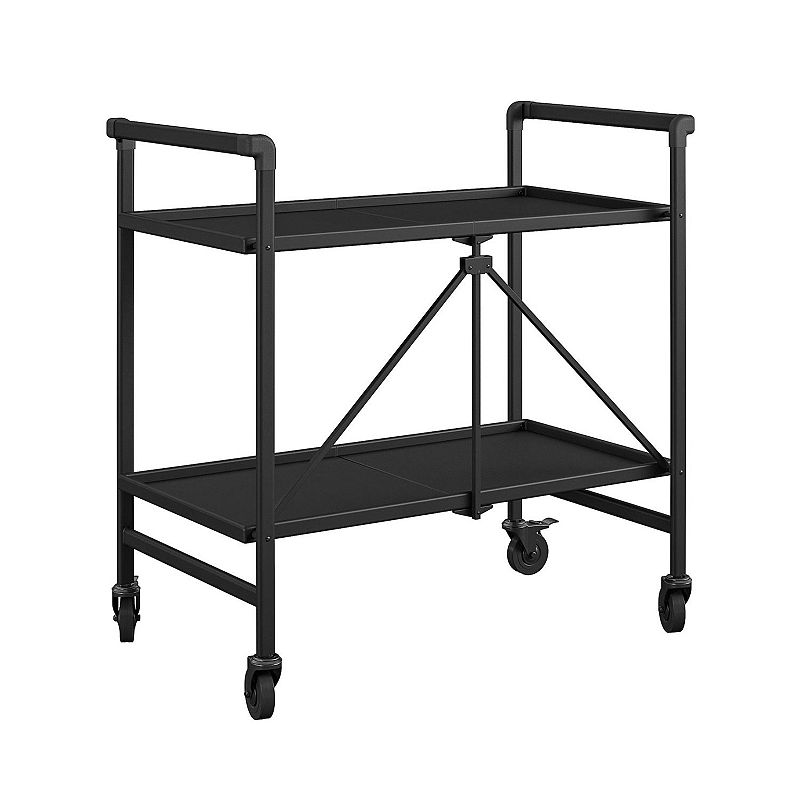 COSCO Intellifit Smartfold Indoor / Outdoor Folding Serving Cart, Black