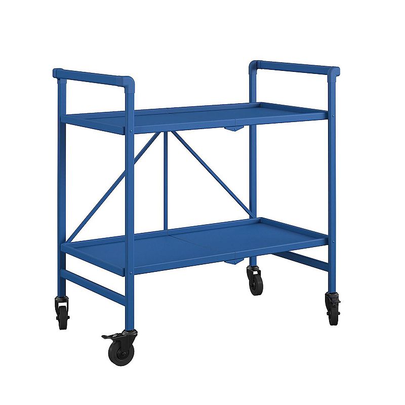 COSCO Intellifit Smartfold Indoor / Outdoor Folding Serving Cart, Blue