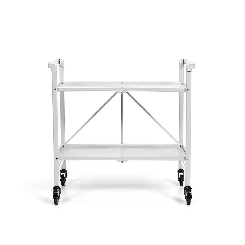 COSCO Outdoor Living™ Outdoor and Indoor Folding Serving Cart with Wheels and 2 Shelves  White