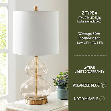 510 Design Ellipse Curved Glass Table Lamp 2-piece Set
