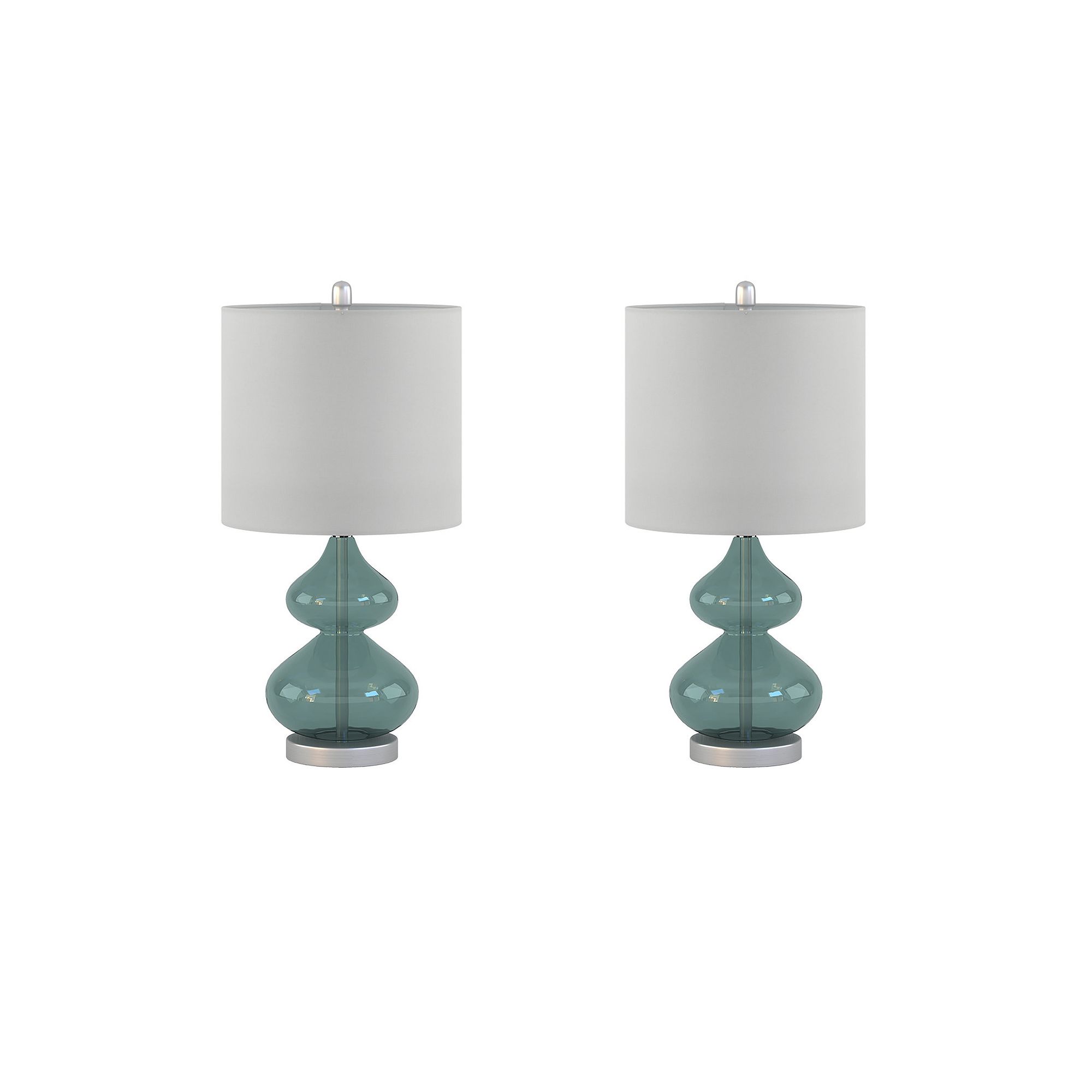 510 Design Ellipse Curved Glass Table Lamp 2-piece Set, Blue