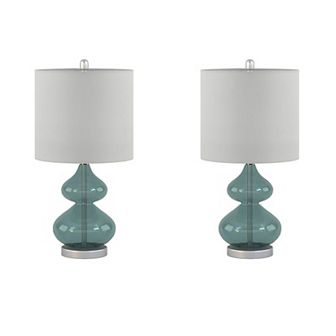 510 Design Ellipse Curved Glass Table Lamp 2 pc Set