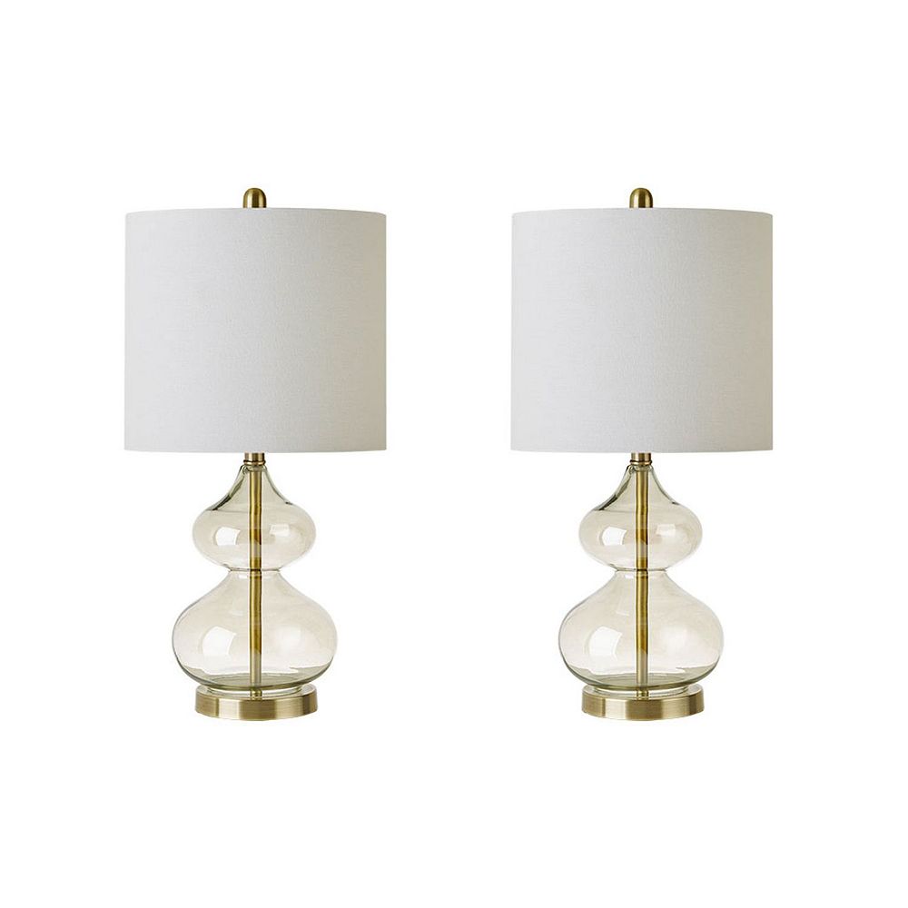 Glass Lamp 2-piece Set - Gold
