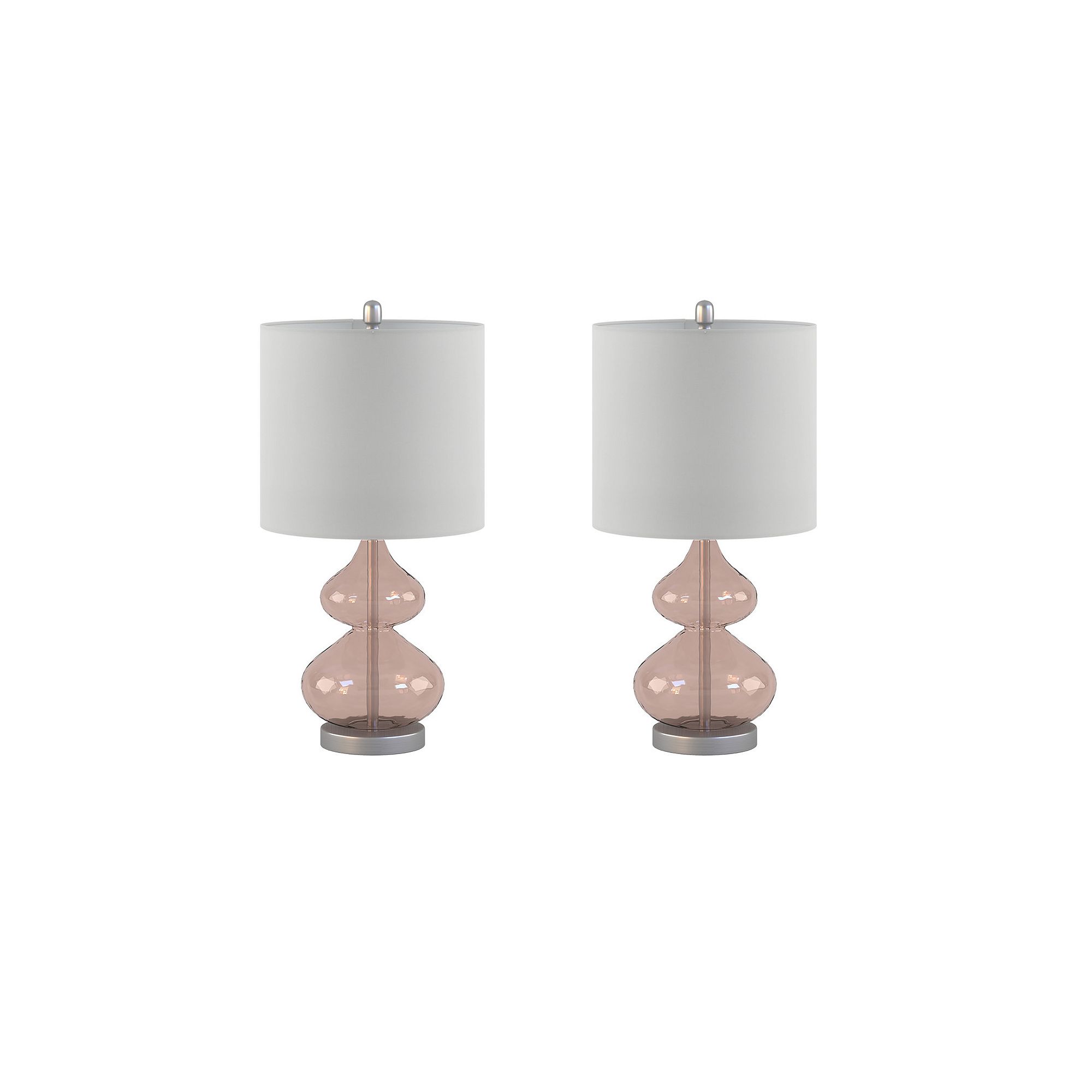 510 Design Ellipse Curved Glass Table Lamp 2-piece Set, Pink