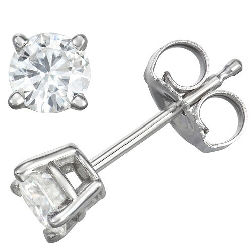 14k Gold 1/2 Carat T.W. Lab-Created Moissanite Solitaire Stud Earrings