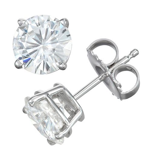 14k Gold 2 Carat T.W. Lab-Created Moissanite Solitaire Stud Earrings