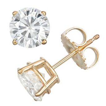 Charles & Colvard 14k Gold 2 Carat T.W. Lab-Created Moissanite Solitaire Stud Earrings