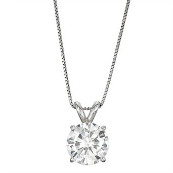 14k Gold 1 9/10 Carat T.W. Lab-Created Moissanite Solitaire Pendant Necklace