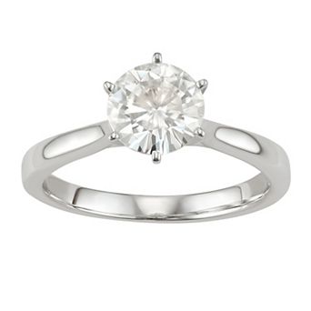 14k Gold 1 1/2 Carat T.W. Lab-Created Moissanite 6-Prong Solitaire Ring