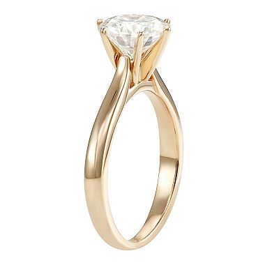 14k Gold 1 9/10 Carat T.W. Lab-Created Moissanite 6-Prong Solitaire Ring