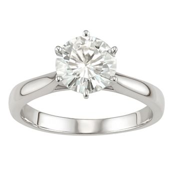 Charles & Colvard 14k Gold 1 9/10 Carat T.W. Lab-Created Moissanite 6-Prong Solitaire Ring