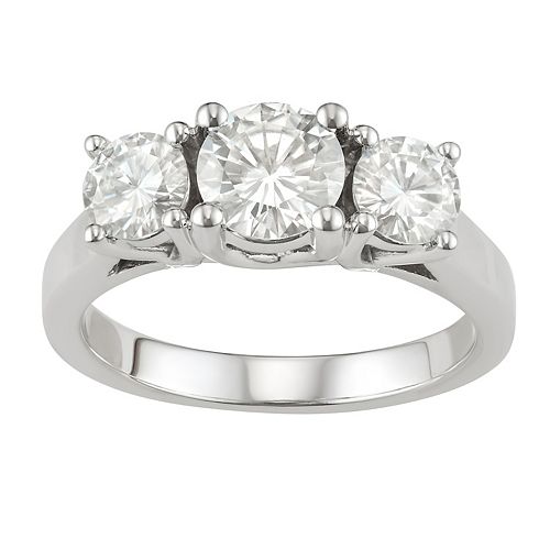 14k Gold 2 Carat T.W. LabCreated Moissanite ThreeStone Ring
