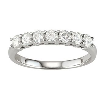 14k Gold 3/4 Carat T.W. Lab-Created Moissanite 7-Stone Wedding Band