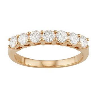 14k Gold 3/4 Carat T.W. Lab-Created Moissanite 7-Stone Wedding Band