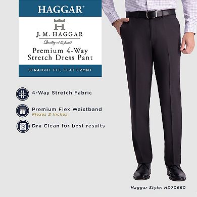 Men’s J.M. Haggar Premium Flex-Waist Straight-Fit 4-Way Stretch Flat-Front Dress Pants