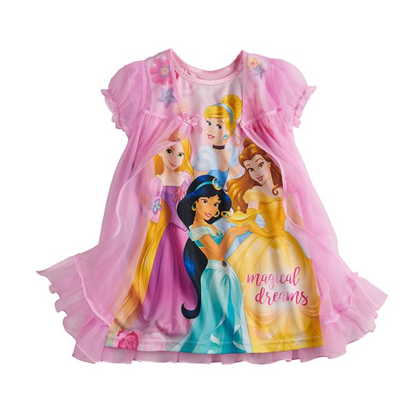 Belle Rapunzel Princess Ariel Cinderella Disney Girls Nightdress Jasmine 