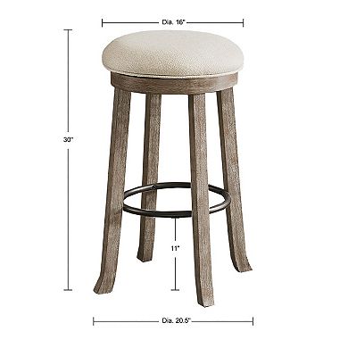 INK+IVY Oaktown Backless Bar Stool with Swivel Seat