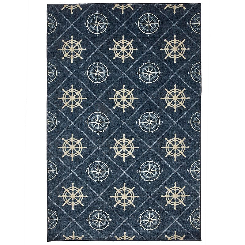 Mohawk Home Prismatic Compass EverStrand Rug, Blue, 5X8 Ft