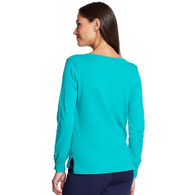 Women's IZOD Button-Accent V-Neck Sweater