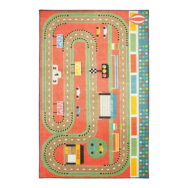 Mohawk Home Kids Interactive Prismatic Race Track EverStrand Rug, Multicolor, 3X5 Ft