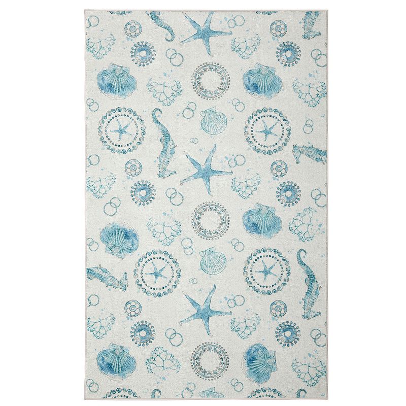 Mohawk Home Prismatic Seaside Splash EverStrand Rug, Blue, 5X8 Ft