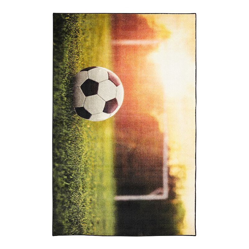 Mohawk Home Kids Prismatic Soccer Goal EverStrand Rug, Multicolor, 3X5 Ft