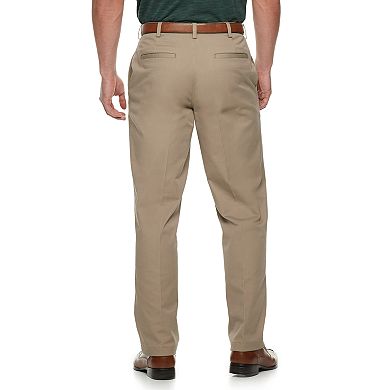 Men's Haggar Premium Comfort Khaki Classic-Fit Flat-Front Hidden Expandable Waistband Casual Pants