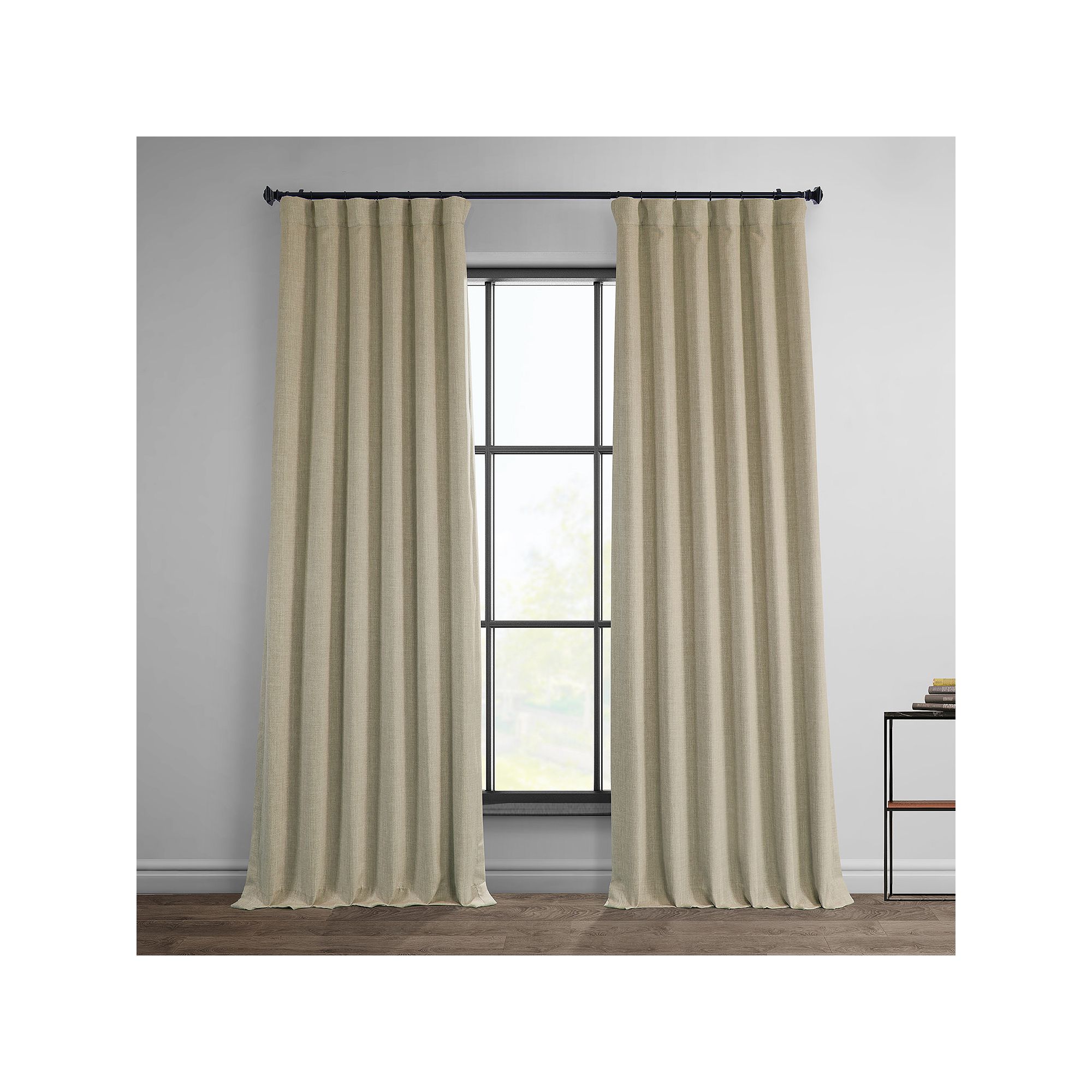 EFF Faux Linen Blackout Window Curtain, Thatched