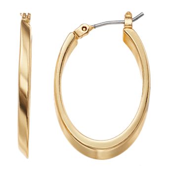 Nine West Polished Oval Hoop Earrings