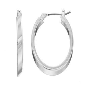 Nine West Polished Oval Hoop Earrings