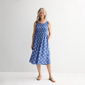 Women's Croft & Barrow® Smocked Midi Dress