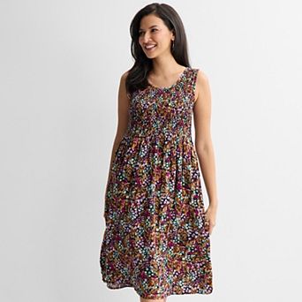 Women's Croft & Barrow® Smocked Midi Dress