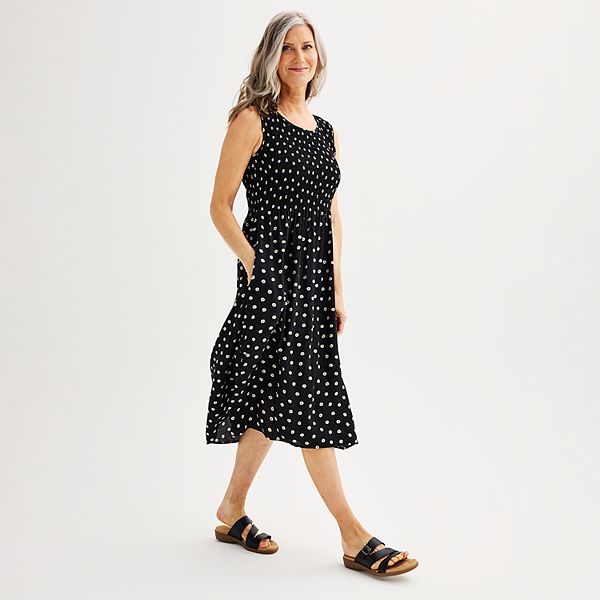 Women's Croft & Barrow® Smocked Swing Midi Dress