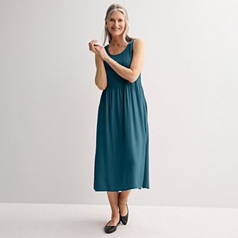 Women's Croft & Barrow® Smocked Midi Dress