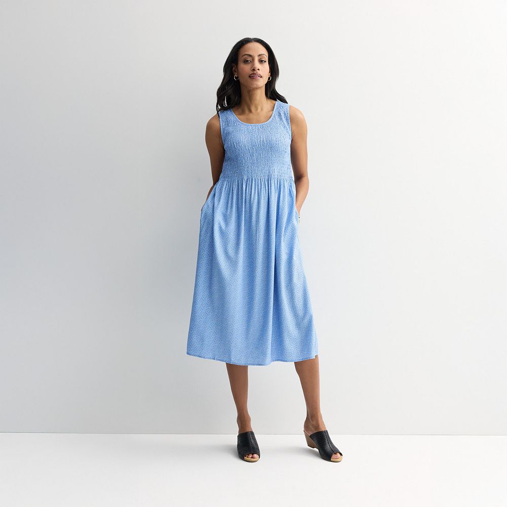 Women's Croft & Barrow Smocked Midi Dress