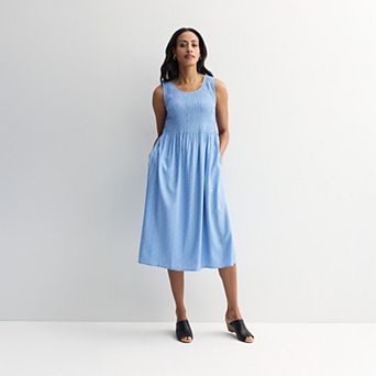 Women's Croft & Barrow® Smocked Midi Dress