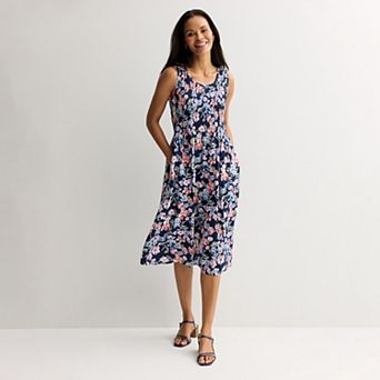 Women's Croft & Barrow® Smocked Midi Dress