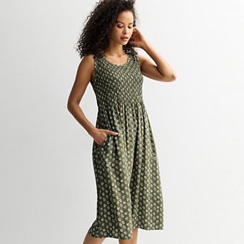 Women's Croft & Barrow® Smocked Midi Dress