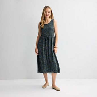 Women's Croft & Barrow® Smocked Midi Dress