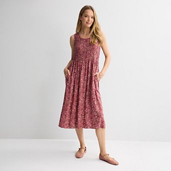 Women's Croft & Barrow® Smocked Midi Dress